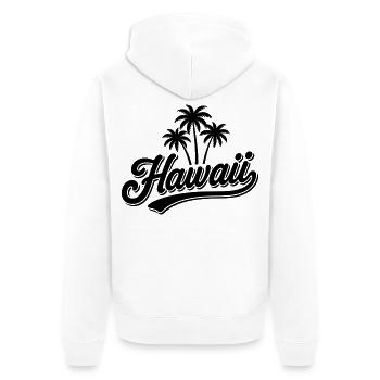 Hawaii Summer Vibes with Palm Trees and Sea - Unisex Premium Organic Zip Hoodie - white - Back - Thijin (182cm)