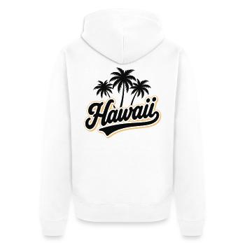 Hawaii Summer Vibes with Palm Trees and Sea - Unisex Premium Organic Zip Hoodie - white - Back - Thijin (182cm)