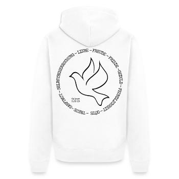 Früchte des Geistes. Galater 5, 22-23 - Unisex Premium Bio Zip Hoodie - Weiß - Hinten - Thijin (182cm)