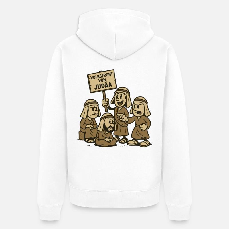 Parodie du Front populaire de Judée - Veste à capuche bio Premium Unisexe - blanc