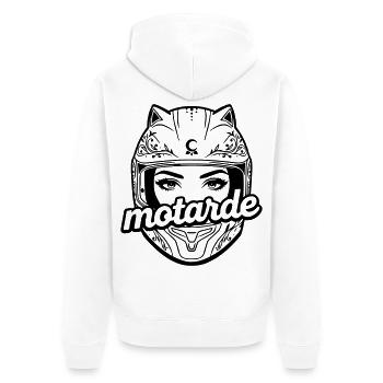 Biker helmet - Unisex Premium Organic Zip Hoodie - white - Back - Thijin (182cm)