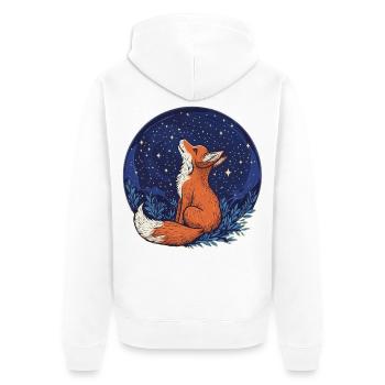 Renard et étoiles - Veste à capuche bio Premium Unisexe - blanc - Dos - Thijin (182cm)