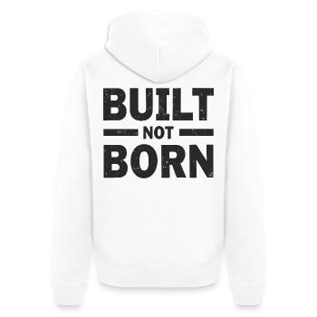 Succès de motivation en fitness construit, pas né. - Veste à capuche bio Premium Unisexe - blanc - Dos - Thijin (182cm)