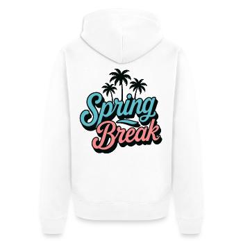 Spring Break Palmen Retro Urlaub Party - Unisex Premium Bio Zip Hoodie - Weiß - Hinten - Thijin (182cm)
