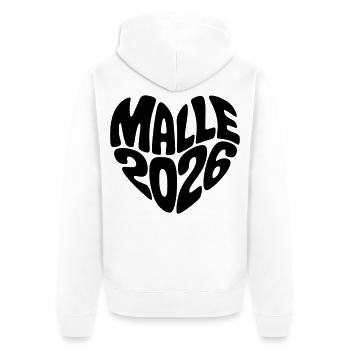 Malle 2026 - Veste à capuche bio Premium Unisexe - blanc - Dos - Thijin (182cm)