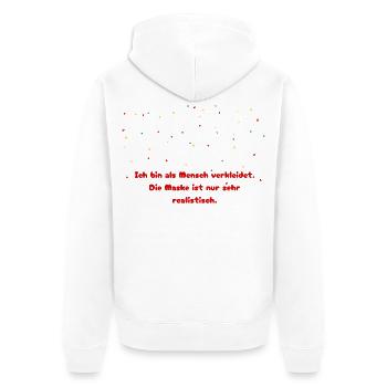 Carnaval de remplacement de costume pour masques humains - Veste à capuche bio Premium Unisexe - blanc - Dos - Thijin (182cm)