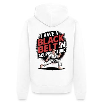 Acupuncture Chinese Medicine Health - Unisex Premium Organic Zip Hoodie - white - Back - Thijin (182cm)