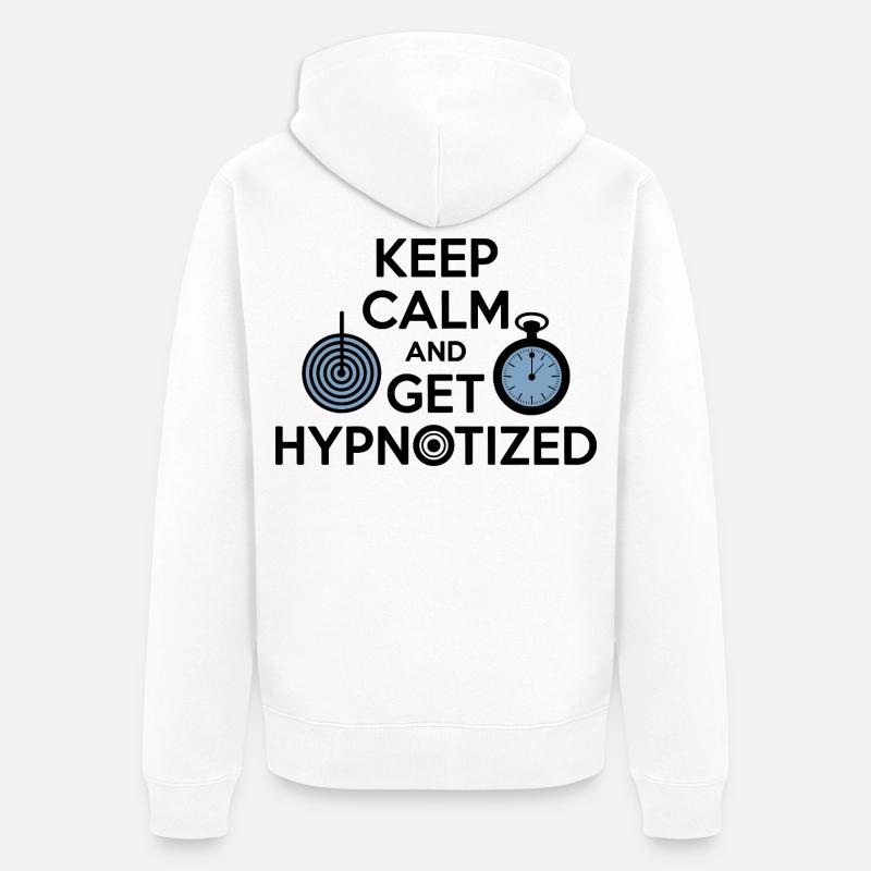 Hypnotiseur Reste calme Fais-toi hypnotiser Professionnel - Veste à capuche bio Premium Unisexe - blanc