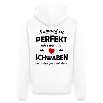 Red Heart on Black – Swabia - Unisex Premium Organic Zip Hoodie - white - Back - Thijin (182cm)