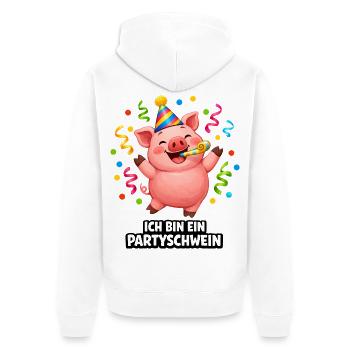 Party Pig Costume Carnival New Year's Eve Celebrate - Unisex Premium Organic Zip Hoodie - white - Back - Thijin (182cm)