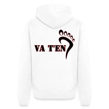 GEHEN SIE WEG - Unisex Premium Bio Zip Hoodie - Weiß - Hinten - Thijin (182cm)