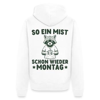 Morning grouch raccoon - Monday again - Unisex Premium Organic Zip Hoodie - white - Back - Thijin (182cm)