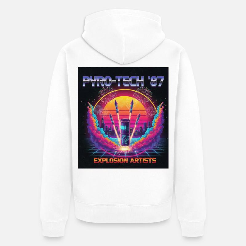 Cyber Pyro - Unisex Premium Bio Zip Hoodie - Weiß