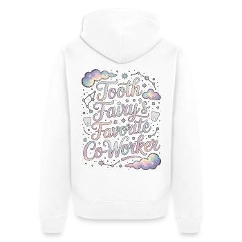 Dentiste pédiatrique La dentisterie préférée de la Fée des dents - Veste à capuche bio Premium Unisexe - blanc - Dos - Thijin (182cm)