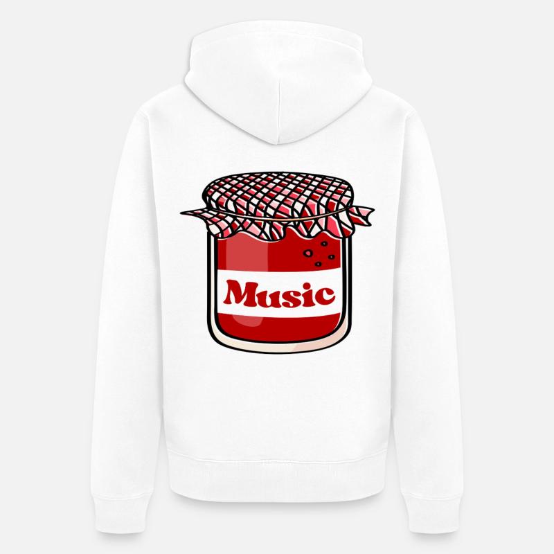 Pot Music Jam – Jam de partitions - Veste à capuche bio Premium Unisexe - blanc