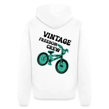 T-shirt rétro vintage BMX - Veste à capuche bio Premium Unisexe - blanc - Dos - Thijin (182cm)