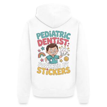 Dentiste pédiatrique alimenté par autocollants Santé bucco-dentaire - Veste à capuche bio Premium Unisexe - blanc - Dos - Thijin (182cm)