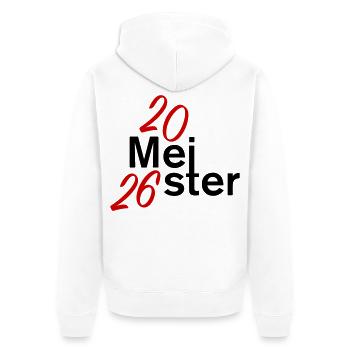 Meister 2026 Meisterschaft - Unisex Premium Bio Zip Hoodie - Weiß - Hinten - Thijin (182cm)