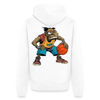 Hip-Hopper Basketball Player / Basketball Rapper - Unisex Premium Organic Zip Hoodie - white - Back - Thijin (182cm)