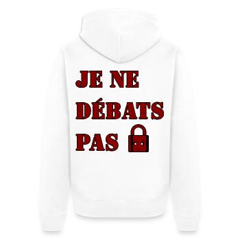 JE NE DÉBATS PAS. - Veste à capuche bio Premium Unisexe - blanc - Dos - Thijin (182cm)