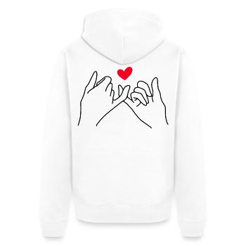 Pinky Promise Heart Minimalist Line Art - Veste à capuche bio Premium Unisexe - blanc - Dos - Thijin (182cm)