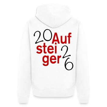 Aufsteiger 2026 Aufstieg - Unisex Premium Bio Zip Hoodie - Weiß - Hinten - Thijin (182cm)