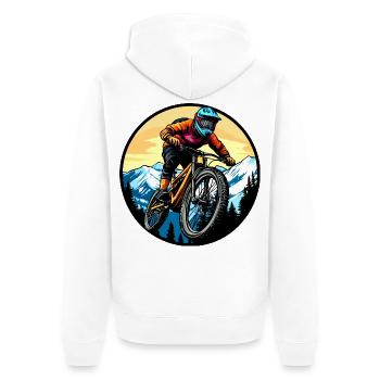 Vététiste - Veste à capuche bio Premium Unisexe - blanc - Dos - Thijin (182cm)