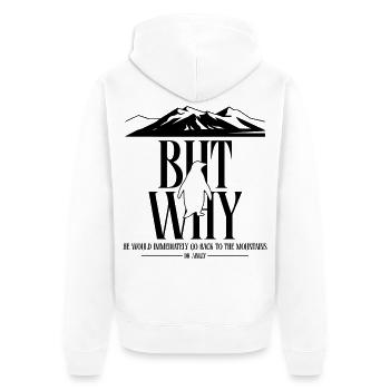 But Why Penguin Meme Minimalist Art - Unisex Premium Organic Zip Hoodie - white - Back - Thijin (182cm)