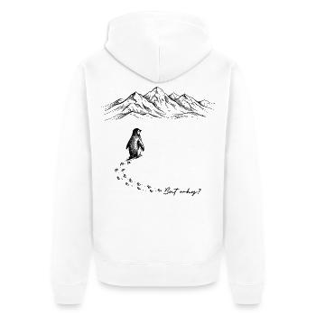 But why? Penguin Meme Footprints Doodle Doodle - Unisex Premium Organic Zip Hoodie - white - Back - Thijin (182cm)
