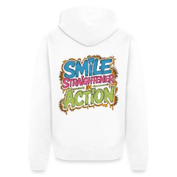 Orthodontic Hygienist Smile Straightener Dentistry - Unisex Premium Bio Zip Hoodie - Weiß - Hinten - Thijin (182cm)