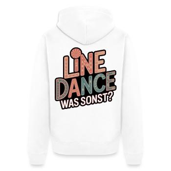 Line Dance What else? - Unisex Premium Organic Zip Hoodie - white - Back - Thijin (182cm)