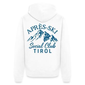 Après Ski Social Club Tirol Skiing Winter Holiday - Unisex Premium Organic Zip Hoodie - white - Back - Thijin (182cm)