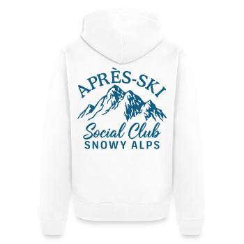 Après Ski Social Club Bernese Alps - Unisex Premium Organic Zip Hoodie - white - Back - Thijin (182cm)