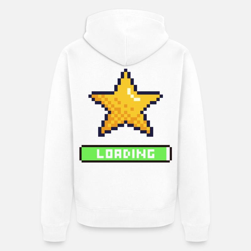 loading pixel étoile - Veste à capuche bio Premium Unisexe - blanc