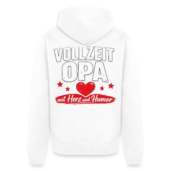 Motif cœur et humour avec des étoiles - Veste à capuche bio Premium Unisexe - blanc - Dos - Thijin (182cm)
