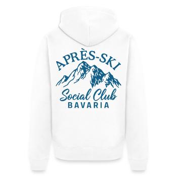 Apres Ski Social Club Bavaria - Unisex Premium Bio Zip Hoodie - Weiß - Hinten - Thijin (182cm)