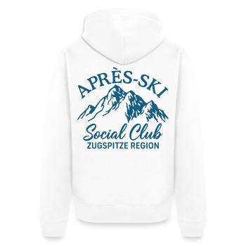 Apres Ski Social Club Zugspitze Region Skifahren - Unisex Premium Bio Zip Hoodie - Weiß - Hinten - Thijin (182cm)