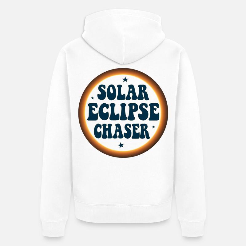 Solar eclipse chaser - Unisex Premium Bio Zip Hoodie - Weiß