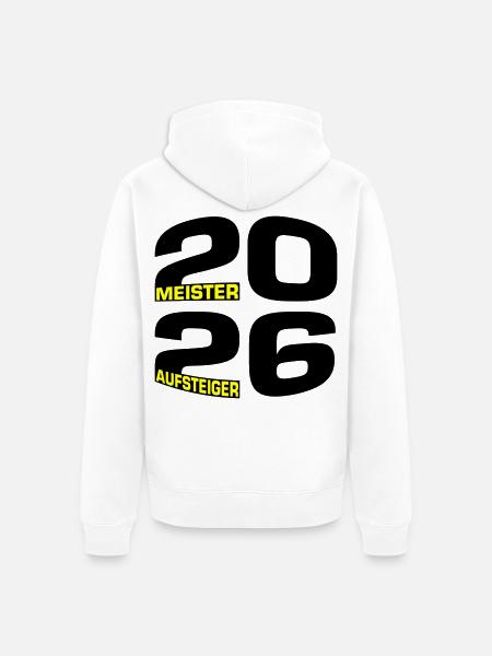 Meister und Aufsteiger 2026 - Unisex Premium Bio Zip Hoodie - Weiß