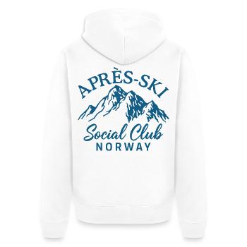 Après Ski Social Club Norway Skiing - Unisex Premium Organic Zip Hoodie - white - Back - Thijin (182cm)