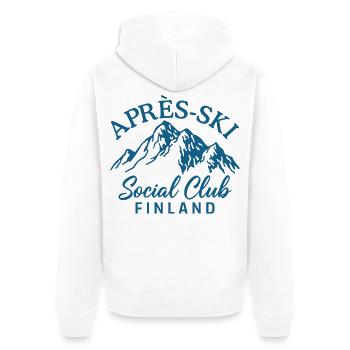 Après Ski Social Club Finland Skiing - Unisex Premium Organic Zip Hoodie - white - Back - Thijin (182cm)