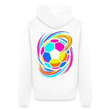 Soccer - Unisex Premium Organic Zip Hoodie - white - Back - Thijin (182cm)