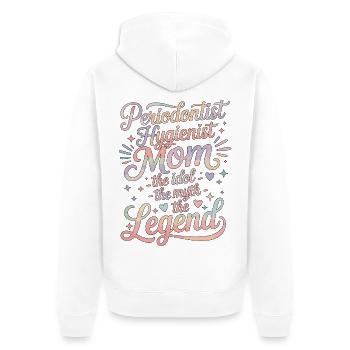 Periodontist Hygienist Mom The Idol Periodontology - Unisex Premium Bio Zip Hoodie - Weiß - Hinten - Thijin (182cm)