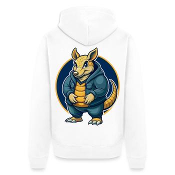 Armadillo Kawaii Mascotte Cartoon Clipart Logo Badge - Veste à capuche bio Premium Unisexe - blanc - Dos - Thijin (182cm)