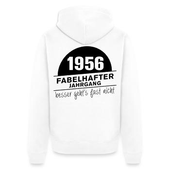 Fabuleux millésime né en 1956 - Veste à capuche bio Premium Unisexe - blanc - Dos - Thijin (182cm)