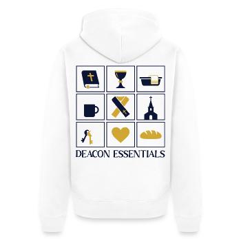 Essentiels pour les diacres religieux de l’Église - Veste à capuche bio Premium Unisexe - blanc - Dos - Thijin (182cm)