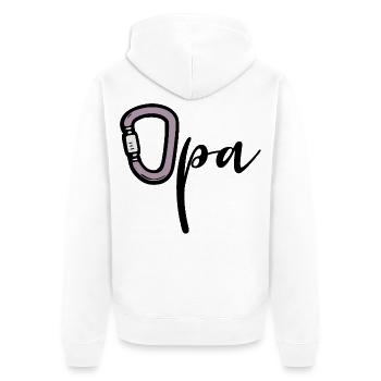 Wandern Klettern Opa - Unisex Premium Bio Zip Hoodie - Weiß - Hinten - Thijin (182cm)