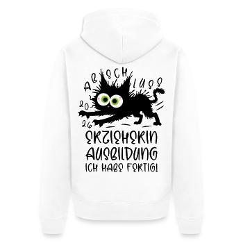 Formation des enseignants de maternelle 2026, j’en ai fini ! Cat - Veste à capuche bio Premium Unisexe - blanc - Dos - Thijin (182cm)