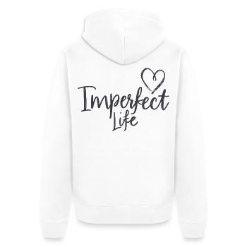 Motif de cœur de vie imparfaite pour les grandes personnes - Veste à capuche bio Premium Unisexe - blanc - Dos - Thijin (182cm)