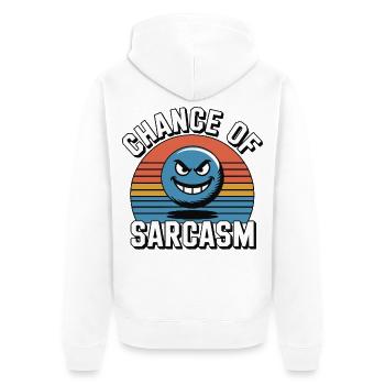 Chance of Sarcasm - Retro Grin - Unisex Premium Organic Zip Hoodie - white - Back - Thijin (182cm)